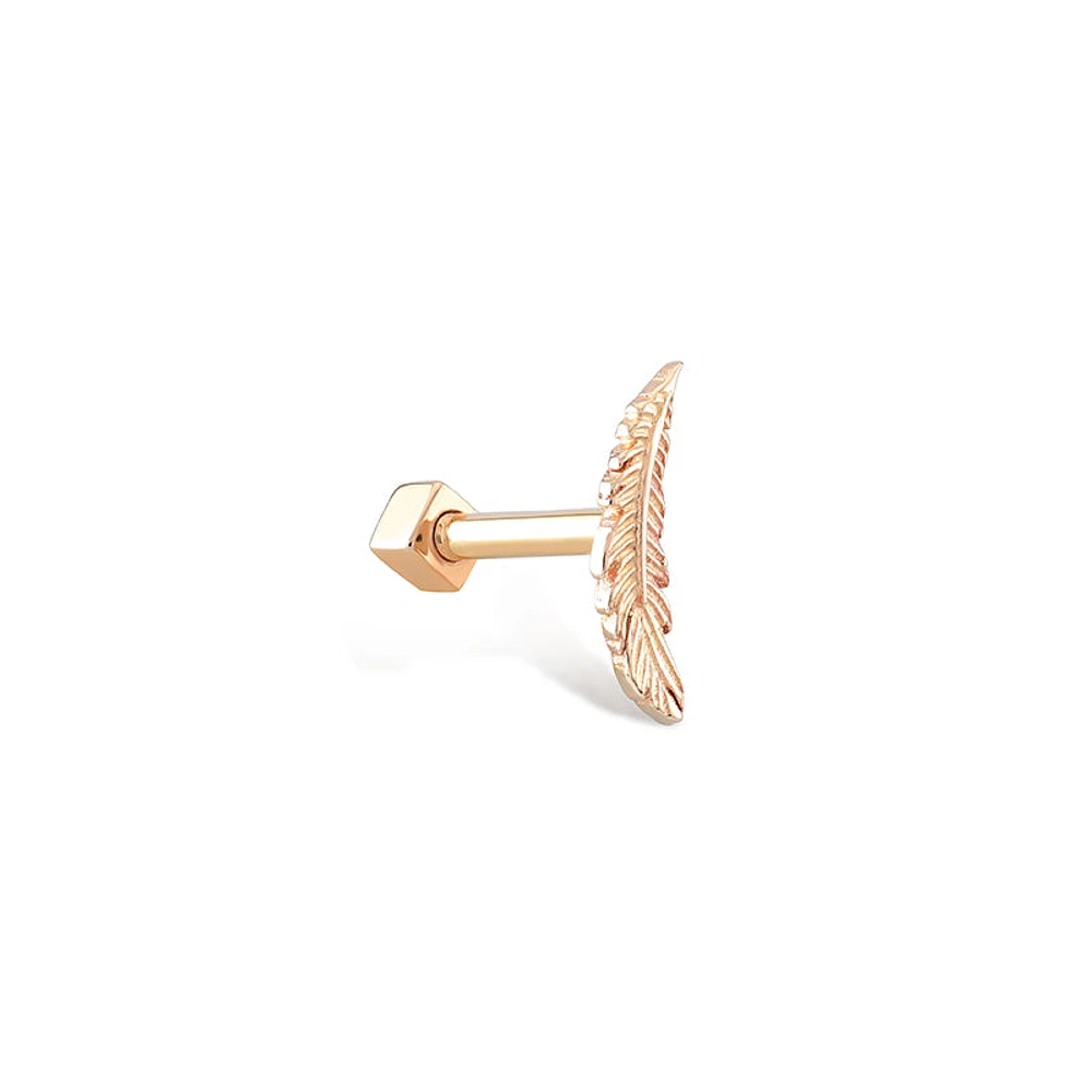 Golden Feather Tragus Piercing