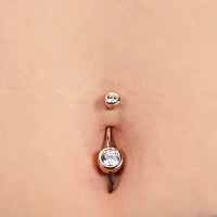 Two Stones Golden Belly Piercing