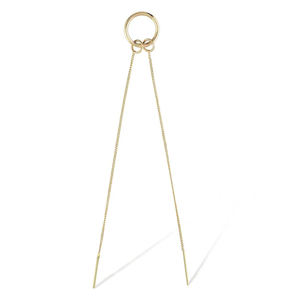 Hoop & Duo Chain Single Earring