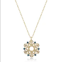 Blue Diamond Snowflake Necklace