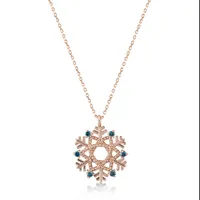 Blue Diamond Snowflake Necklace