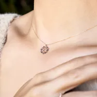 Blue Diamond Snowflake Necklace