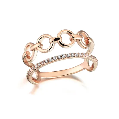 Effy Bella Bleu 14K Rose Gold Blue and White Diamond Heart Ring