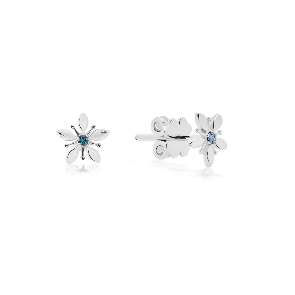 Blue Diamond Lily Earrings