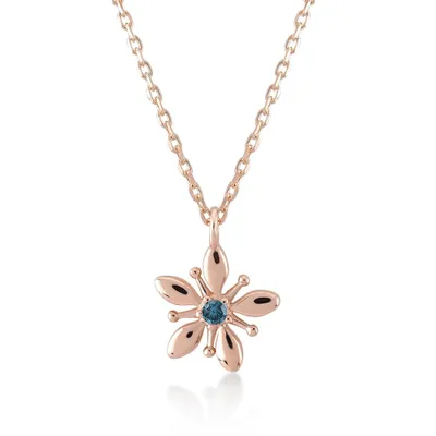 Blue & White Diamond Lily Necklace