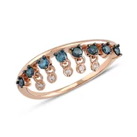 Shaking Wave Blue Diamond Ring