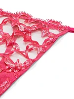 Shimmer Heart Embroidery V-String Panty