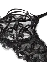 Shimmer Heart Embroidery Open-Cup Demi Bra