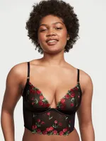 Cherry Embroidery Quarter-Cup Corset Top