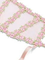 Rosebud Embroidery Garter Belt