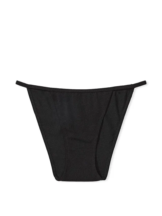 Stretch Cotton High-Leg Scoop Thong Panty