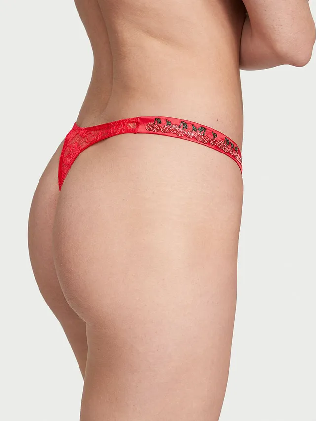 Crotchless Lace Strappy Thong Panty