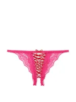 Lace-Up Crotchless String Bikini Panty