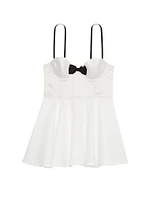 Bow-Topped Bustier Slip Dress