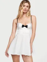 Bow-Topped Bustier Slip Dress