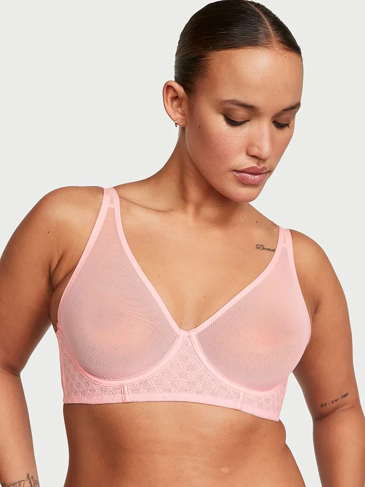 Icon Mesh Longline Plunge Bra