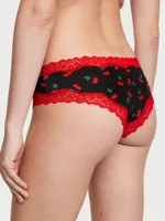 Tease Mesh Lace-Trim Cheeky Panty