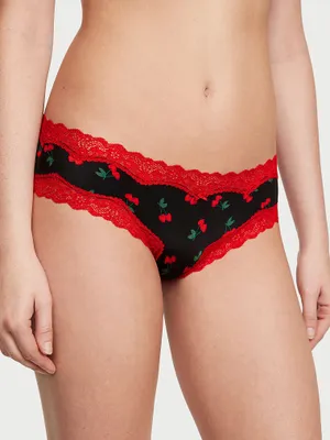 Tease Mesh Lace-Trim Cheeky Panty