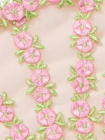 Rosebud Embroidery String Bikini Panty