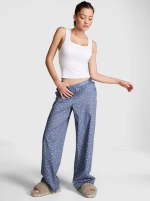 Logo Cotton Poplin Pajama Pants