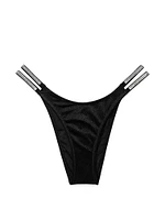 Double Shine Strap Brazilian Bikini Bottom