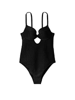 Twist-Front Removable Push-Up One-Piece Swimsuit