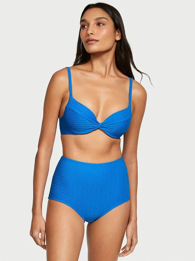 Buy Victoria's Secret Shocking Blue Fishnet Tie Side Bikini Bottom