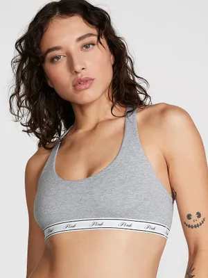 Cotton Logo Racerback Bralette