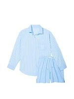 Cotton Long-Sleeve Shirt & Shorts Set