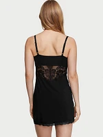 Modal Lace-Trim Sweetheart Slip Dress