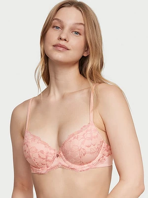 Lightly Lined Lace-Cup Demi Bra