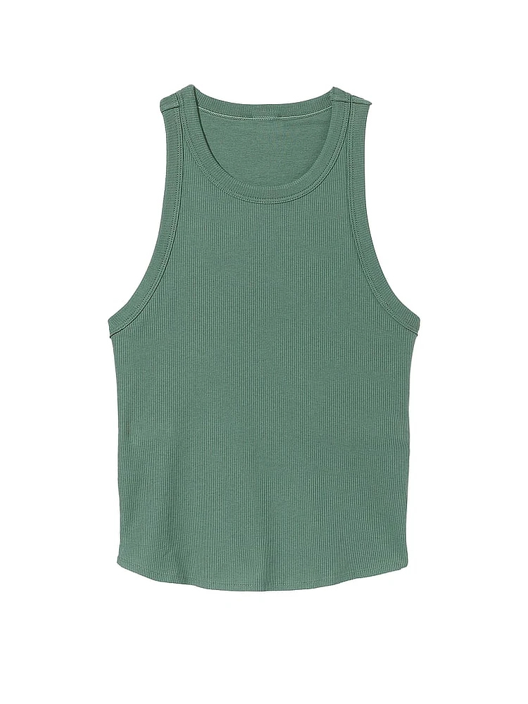 High-Neck Ribbed Tank