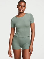 Ribbed Modal Tee Short Set