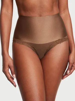 Smoothing Shimmer Lace-Trim Brief Panty