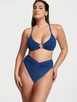 Shimmer High-Waist Cheeky Bikini Bottom