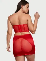 Cheeky Heart Bustier Open-Back Mini Skirt Set