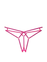 Crotchless Shine Strappy Thong Panty