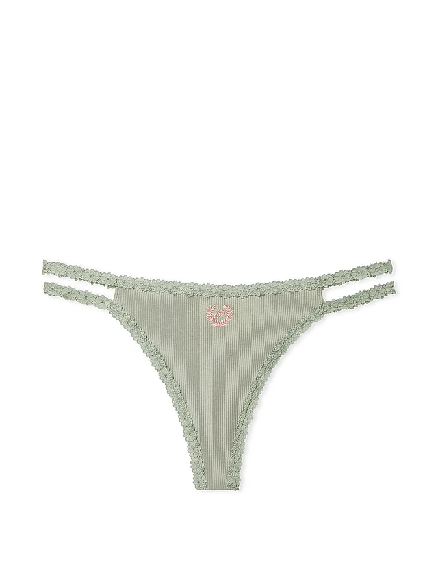 Wink Lace-Trim Strappy Thong Panty