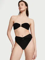 Shimmer High-Waist Cheeky Bikini Bottom