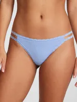 Wink Lace-Trim Strappy Thong Panty