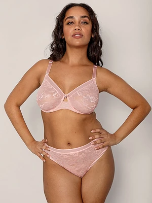 Smooth Lace High Cut Thong