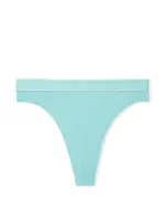 Logo Cotton High-Waist Thong Panty