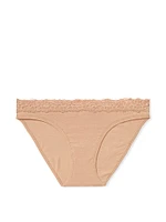 Lace-Waist Cotton Bikini Panty