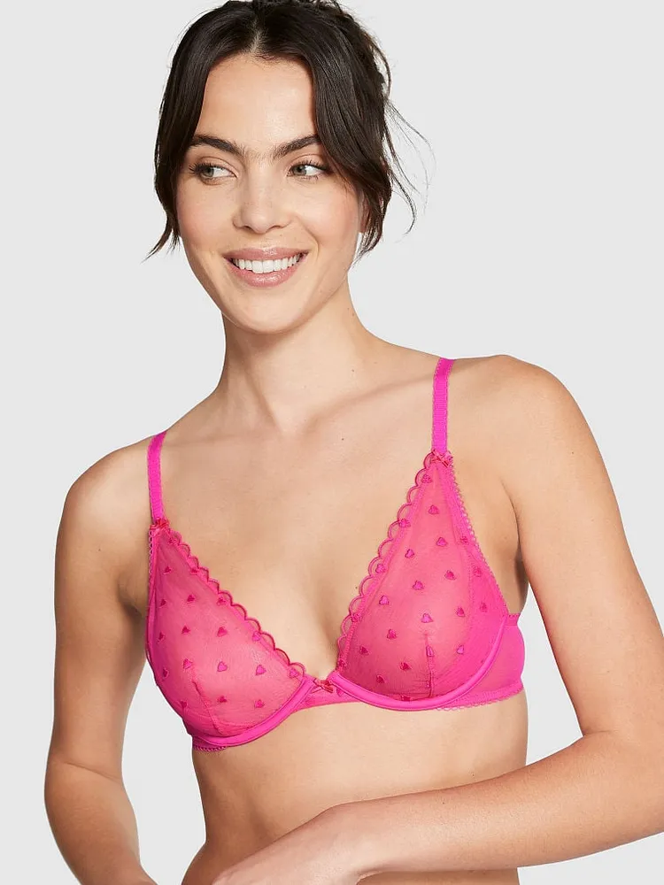 Soma Women's Lightly Lined Plunge In Pink Size 34d