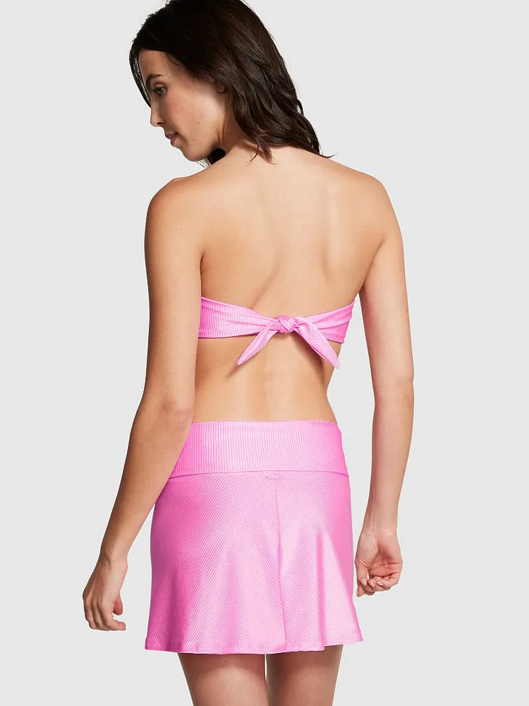 Pink Foldover Cover-Up Mini Skirt