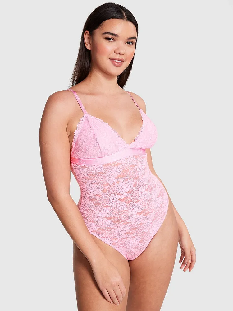 Pink Wink Lace Triangle Unlined Bodysuit