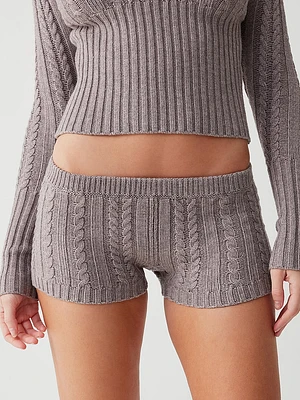 Evermore Cable Knit Shorts