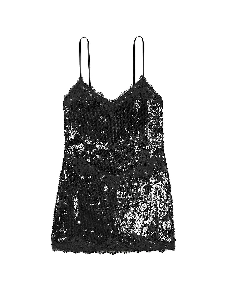 Sequin Mini Slip Dress