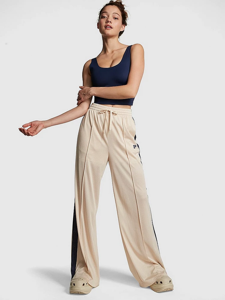 Mesh Tech Wide-Leg Pants