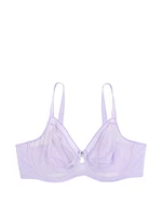 Sheer Mesh Shimmer-Trim Unlined Bra